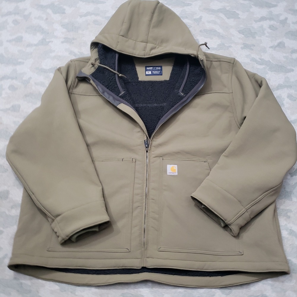 Carhartt Super Dux Jacket Mens 3XL Green Sherpa Lined Hooded Relaxed Fit Utilty